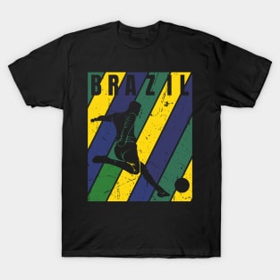 Vintage Grunge Brazil Football - Futbol T-Shirt